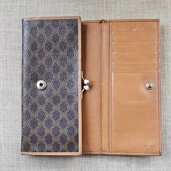 CELINE Paris Card Holder Wallet Macadam Long Clutch Purse Bag Made in Italy auth - Picture 13 of 15